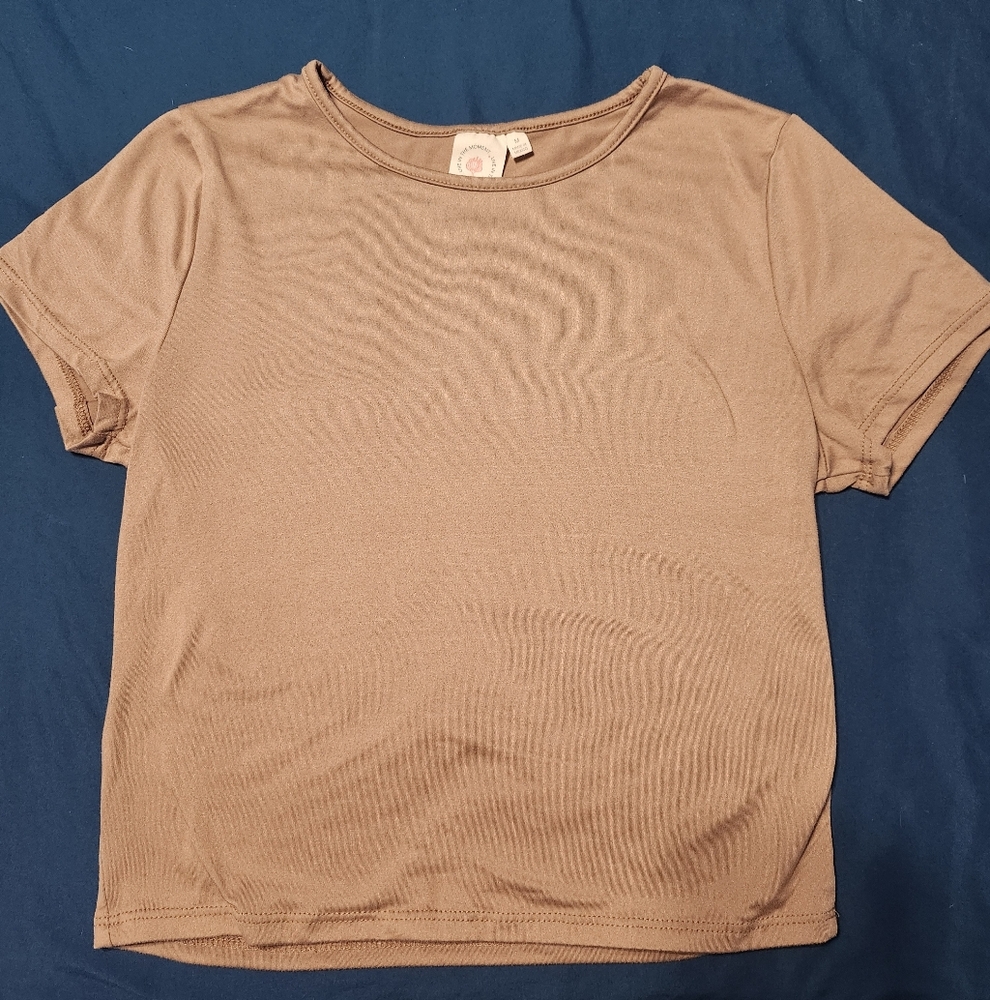 Casual Brown Short Sleeve Tee